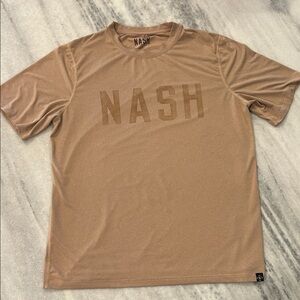 The Nash Collection Performance Tee Tshirt sz Small Taupe Brown
